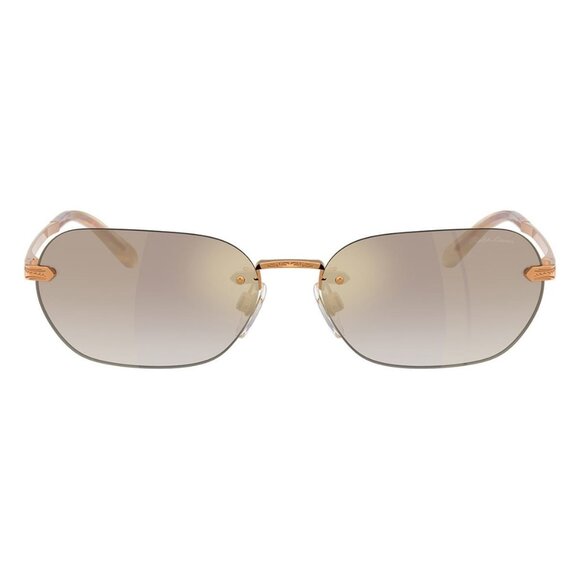 New RALPH LAUREN Gold Rimless Rectangle RL7089 9153/6E Sunglasses Women - Picture 2 of 6
